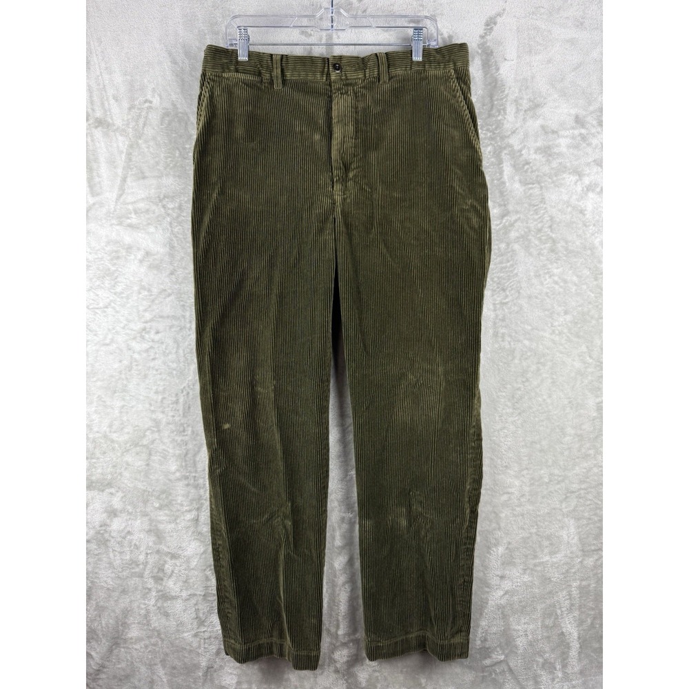 Vintage Polo Ralph Lauren Corduroy Green Pants Mens 36x34 (fits 34x30) Cotton